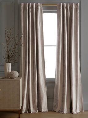 QUINCE 1 48x84 Luster Velvet True Blackout Curtain Silver 9792